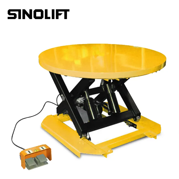 Sinolift ESP Seri Listrik Stasioner Berputar Putaran Lift Table dengan Gunting Tunggal