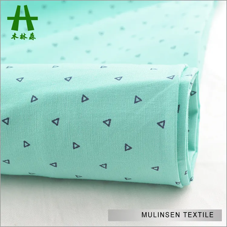 Mulinsen Textil Gewebt 40s Popeline Spandex Gekämmte Garn Dreieck Gedruckt Kind Baumwolle Stoff