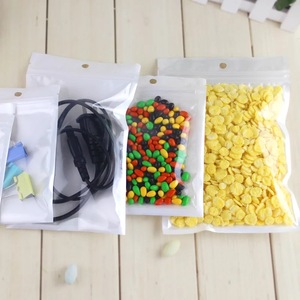 Custom A Chiusura Lampo di Plastica Sacchetti di Cibo Grade Un Lato Chiaro E L'altro Lato <span class=keywords><strong>Bianco</strong></span> Sacchetto Piatto - Product Image 3