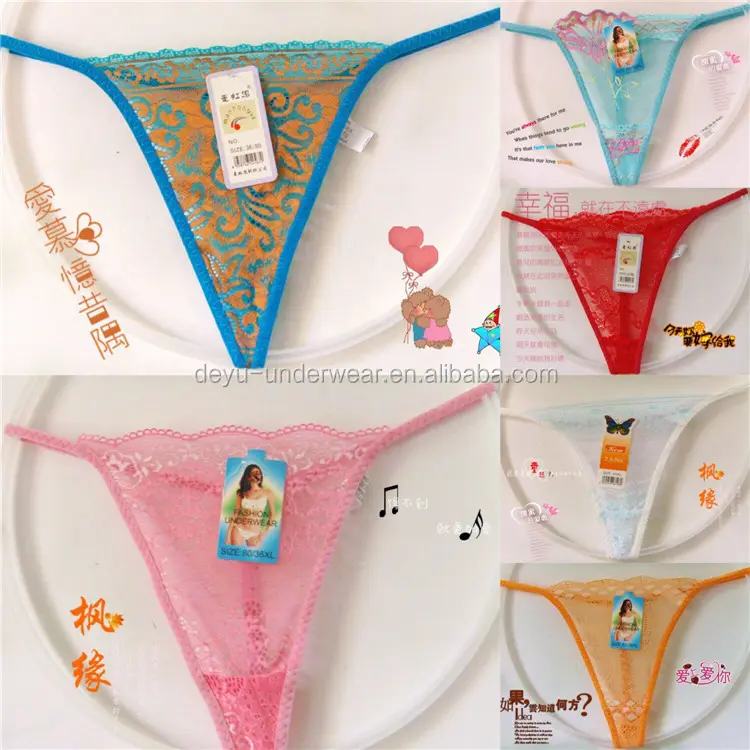 0.13USD Dollars Factory Deyu Stock Wholesale Ladies g string, panties sexy g-string, young girls g-string (gdzw525)