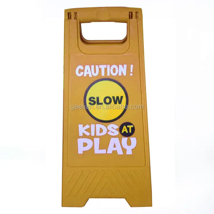 H64cm PP פלסטיק מסגרת רטוב רצפת אזהרת זהירות סימן, זהירות לוח, "ילדי במשחק" רטוב סימן רצפה