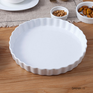 맞춤 도자기 bakeware 접시 화이트 세라믹 베이킹 접시 케이크 파이 - Product Image 3