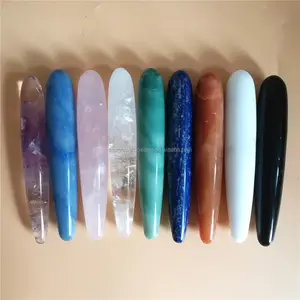 Naturale intagliato a mano lapis lazuli di cristallo dildo pene artificiale machine giocattoli del sesso per le donne