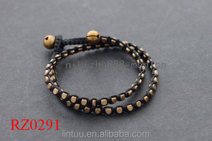 China fábrica hecha a mano con cuentas de metal cubierta de doble campana de perlas de la joyeria craneo pulsera popular Masai - Product Image 1