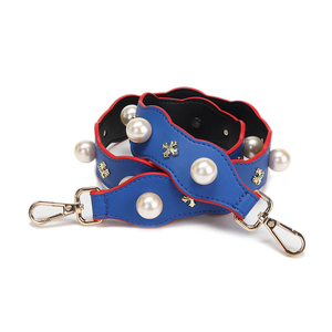 TTleatherware Leather Floral Pearl Applique Shoulder Strap for Handbags - Product Image 1