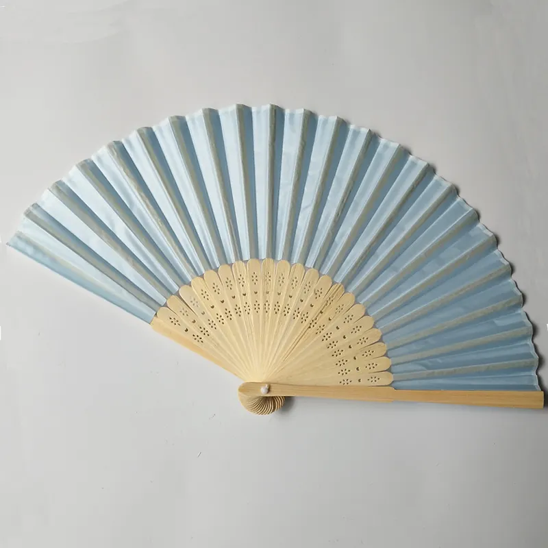 Wedding Guest Souvenir Personalized Custom Solid colors silk Hand Fan for wedding gifts