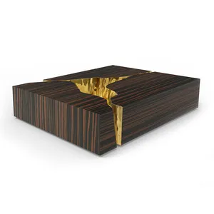 Table basse rectangulaire moderne, de forme carrée, en marron, pour la salle de séjour, livraison gratuite, nouveau design