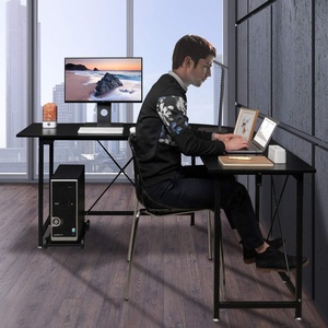 Wooden <strong>Cheap</strong> Reversible L Shaped <strong>Desk</strong> Black Modern Home <strong>Office</strong> Corner 3-Piece L-Shape Computer <strong>Desk</strong> with Reversible Tabletop - Product Image 4