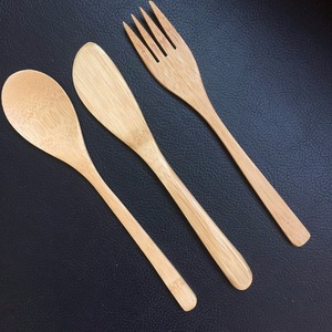Promotional biodegradable bamboo cutlery spoon fork and <strong>knife</strong> <strong>set</strong> - Product Image 2