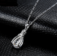 Colliers Onier, jolis et tendance, pendentif goutte d'eau, argent sterling 925 plaqué platine, pierre précieuse goutte d'eau, collier pour femmes