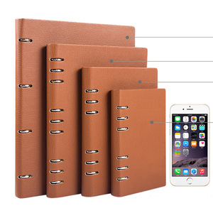 Cao cấp tùy chỉnh A5/A6 da ràng buộc chất kết dính máy tính xách tay 6-Ring ràng buộc chất lượng lá lỏng bơm lại cho món quà Cách sử dụng - Product Image 4