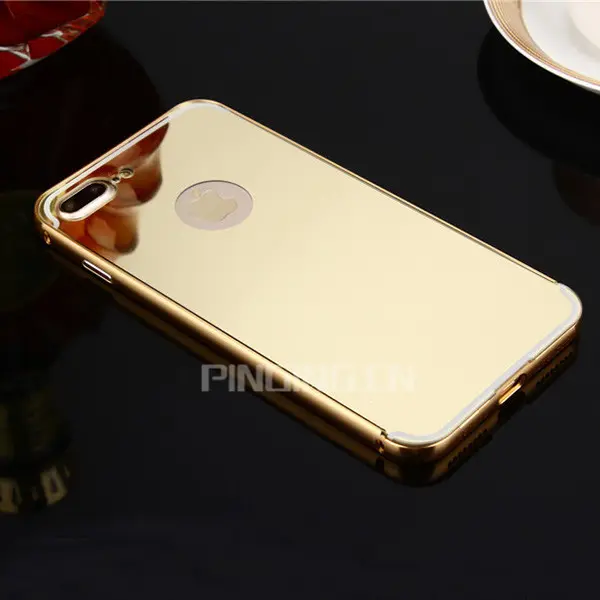 Luxury Aluminum Frame Slim Metal Mirror Ultra-thin Back Cover Case For Apple iPhone 7 8 Plus X/XS XR 11 12 13 14 Pro Max