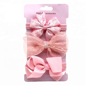 Commercio all'ingrosso hairband circa del bambino hairband della ragazza con rosa un glitter bow hairband - Product Image 1