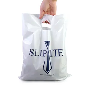 wholesale punch hole bags handle ldpe die cut large plastic bags with own logo