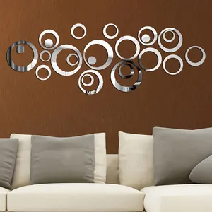 Sáng tạo 3D acrylic PMMA TỰ LÀM vòng tròn gương trang trí dán tường
