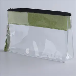 Logotipo personalizado Viagem Transparente PVC WC Cosmetic Bag Promoção Clara Make up Pouch com Zipper