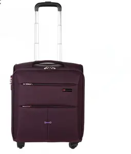 China supplier hot new soft nylon 17" travel luggage business vintage luggage bag on wheels elegance trolley