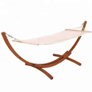 China factory big size good quality garden hammock with wood stand