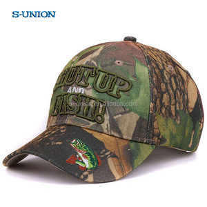 S-UION extérieure camouflage casquettes soleil d'été chapeau de pêche sport incurvé casquette Broderie 3D lettre <span class=keywords><strong>Poisson</strong></span> hommes camo casquette de baseball - Product Image 1
