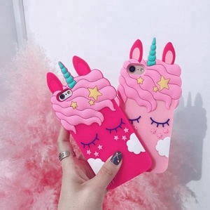 Mignon licorne étui en silicone pour iPhone 6 7 8 X