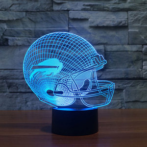 Lámpara de Mesa LED con Casco de Fútbol Americano de los <span class=keywords><strong>Buffalo</strong></span> Bills de la <span class=keywords><strong>NFL</strong></span>, Luz Nocturna 3D Colorida de 7 Colores, Regalo de Navidad para Niños - Product Image 2