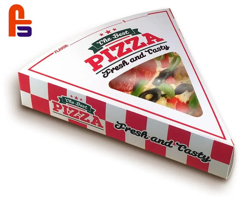 Pizza dilim ambalaj kağıt kutuları, Fast Food taşıma ambalaj kutusu Kraft kağıt özelleştirilmiş geri dönüşüm geri dönüşümlü kendini inşa kutuları