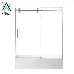 Foshan Kamali Harga Pabrik Disesuaikan Tanpa Bingkai Kaca Tempered Bathtub Shower Layar, Kaca Tempered Shower Pintu