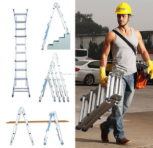 Garantía de Aluminio comercio Multiusos <span class=keywords><strong>Escalera</strong></span>, <span class=keywords><strong>Escalera</strong></span> plegable, <span class=keywords><strong>Escalera</strong></span> de aluminio hidráulico plegable ático escaleras - Product Image 4