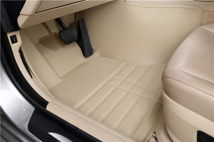 BORNSLLER Tapis <span class=keywords><strong>de</strong></span> sol <span class=keywords><strong>de</strong></span> voiture sportifs en cuir 5D sur mesure et écologiques pour VW Golf 7 Mk7 GTI <span class=keywords><strong>R</strong></span> 2013-2020, surpiqûres rouges, garantie 2 ans - Product Image 2