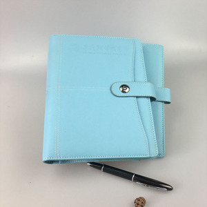 Pretty design pu leather organizer planner book hardcover organizer agendas with 6 out holes ring folder - Product Image 2