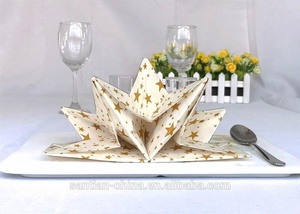 <span class=keywords><strong>Serviettes</strong></span> de table colorées jetables Santian Paper Star 3 plis <span class=keywords><strong>Serviettes</strong></span> de cocktail pré-pliées en paquet - Product Image 2