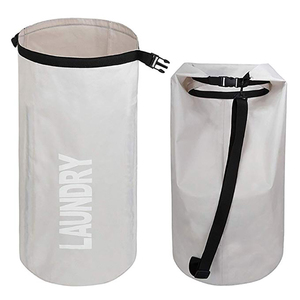 Sac à linge à bandoulière pratique extra large sac de rangement en nylon durable pour vêtements sales avec fermeture à boucle pour College Dor, - Product Image 4