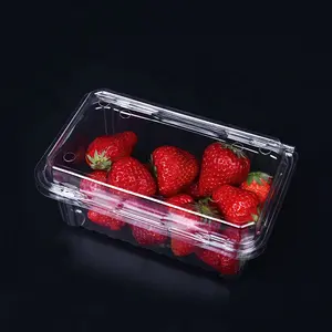 PET De Qualité alimentaire Fruits En Plastique Emballage À Clapet Plateau Légumes Punnet Fraise Plateau