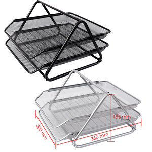 Foska dây kim loại màu đen lưới văn phòng bàn tổ chức và lưu trữ văn phòng tổ chức với 2 trượt thư khay cho bàn tổ chức - Product Image 3
