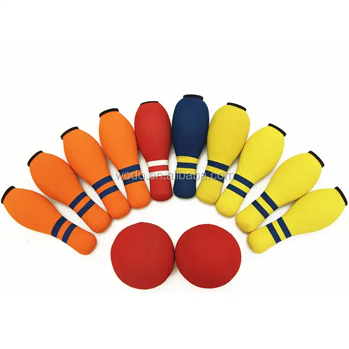 Fabriek goedkope prijs kids sport speelgoed nbr foam kleurrijke mini bowling apparatuur prijzen