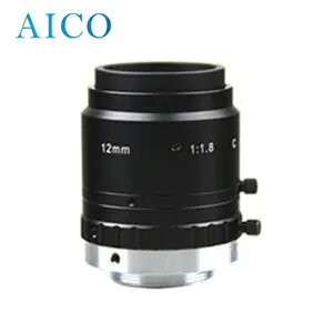 UHD 2/3 "F1.8 iris manual 10 Megapíxeles 12mm 4K 10mp baja distorsión C montaje 10mp CCD lente de cámara para sistema de visión industrial