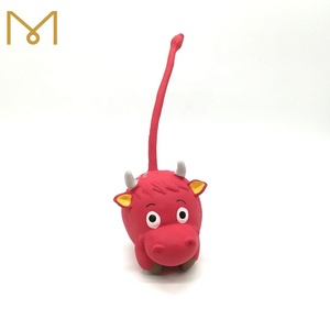 Çevre dostu yumuşak kauçuk lateks gıcırtılı köpek oyuncak kırmızı sığır uzun kuyruk ile interaktif pet oyuncaklar küçük boyutlu köpekler ve yavru - Product Image 2