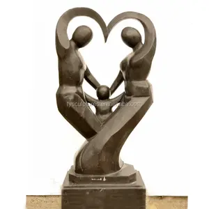 Marmo arte astratta nudo ritratto di famiglia sculture in pietra decorativa modernista statua