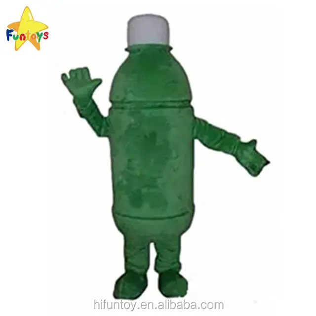 Funtoys CE plástico verde botella publicidad traje de la mascota