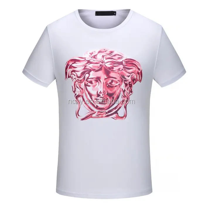 Mağaza online alışveriş özel erkek kısa kollu beyaz fantezi baskılı tişört