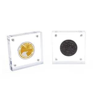 亚克力硬币展示架，带磁性紧固件的硬币架