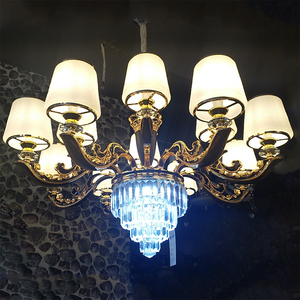 <span class=keywords><strong>Lampadario</strong></span> di Lusso per Sala da Pranzo in Cristallo Trasparente con <span class=keywords><strong>Bracci</strong></span> in Lega di Zinco e Telecomando - Product Image 2