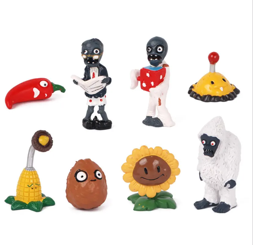 Pc game plants vs zombies 2 figure dolls, PVC 8pcs/10pcs set zombies vs plants toys, plastic plants vs zombies action figure