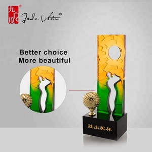 Jadevertu prix de pate de verre trophée de golf en cristal style exclusif prix de cristal K9 prix de l'événement sportif - Product Image 4