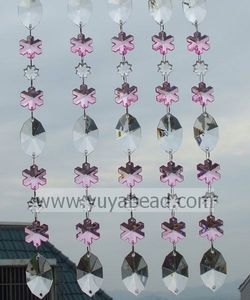 Mejores ventas de copo de nieve rosado y acrilico forma oval transparente cortina de cuentas para el evento, Partido - Product Image 1
