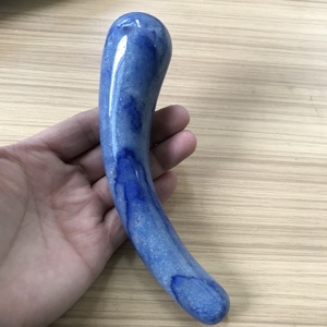 Großhandel Natürlicher Blauer Aventurin Massagestab Quarz-Kristall Geschwungener <span class=keywords><strong>Dildo</strong></span> zur Dekoration - Product Image 5