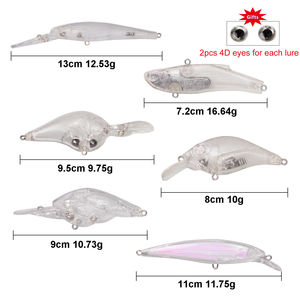 Esche da pesca esche a manovella vuote non verniciate esche da pesca esca esca Minnow Wobblers 12 pz/set - Product Image 2