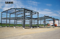 Estructura de acero prefabricada, dos pisos, almacén, cobertizo, planos de construcción