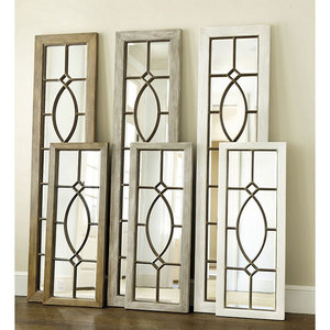 Rustic Wooden Large Full Length Antique Rectangle Window Framed Wall Standing Garden Mirrors Decoration - Product Image 2