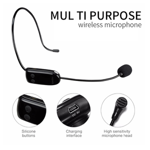 SHIDU U8 Professional Plug&amp;Play Headset Mic System UHF <strong>Wireless</strong> <strong>Microphone</strong> for Voice Amplifier PA System Speaker - Product Image 2